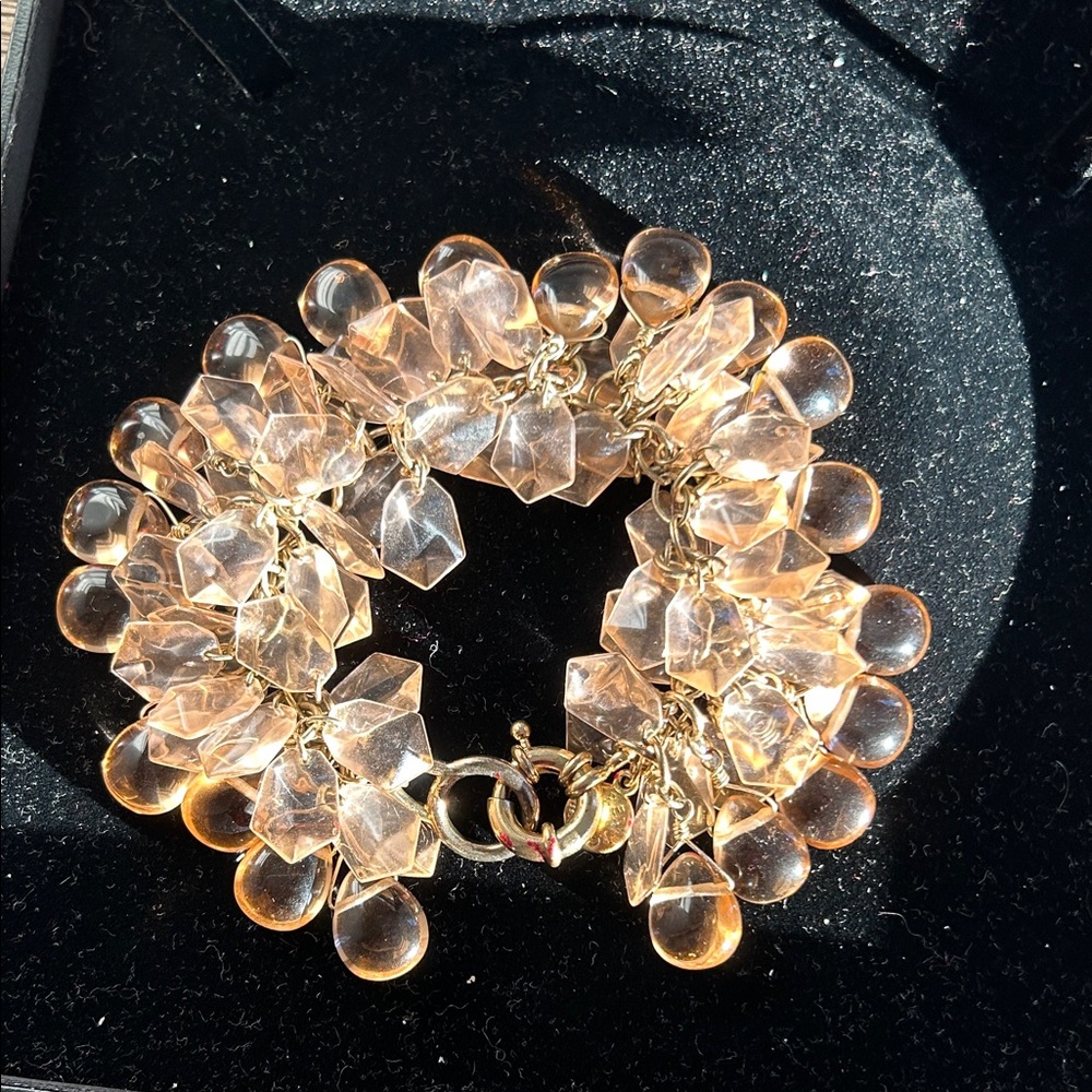 J. Crew Gold and Amber Crystal Bracelet